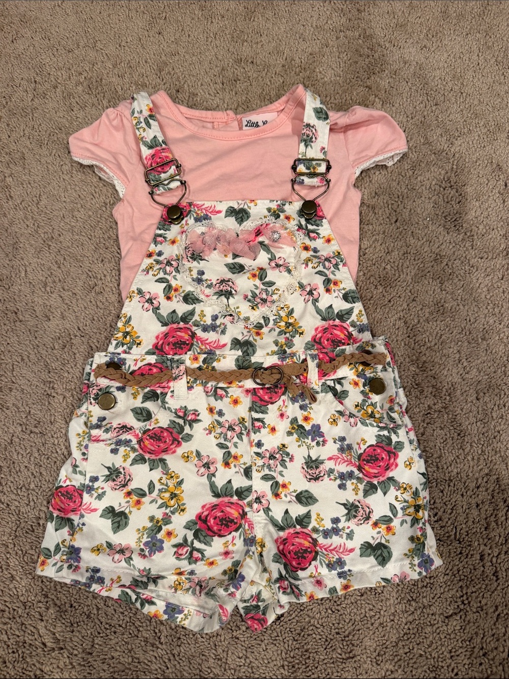 Girls Size 5 Overalls Outfit